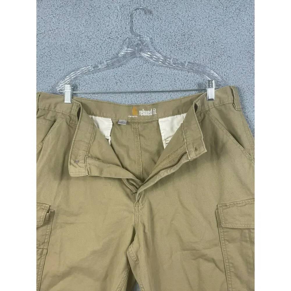 Carhartt Cargo Shorts Size 42 Men's Rugged Flex Relaxed Fit Tan Beige